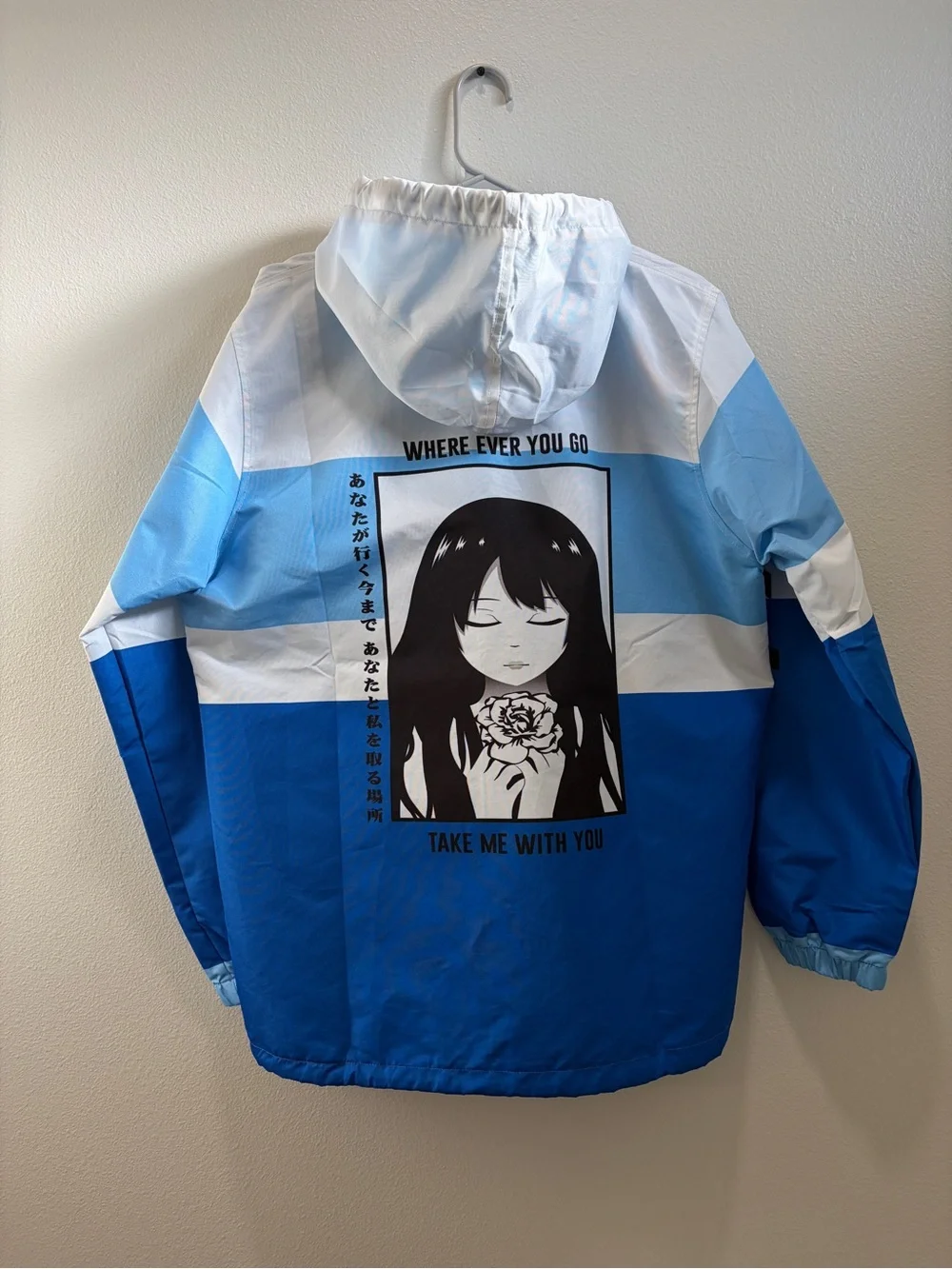 Rare Valeza Anime Style Gradient Hooded Windbreaker Jacket